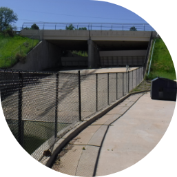 The dam at Maple Grove Reservoir