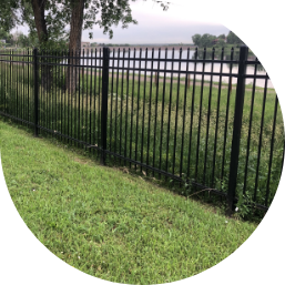 The new fence at Maple Grove Reservoir