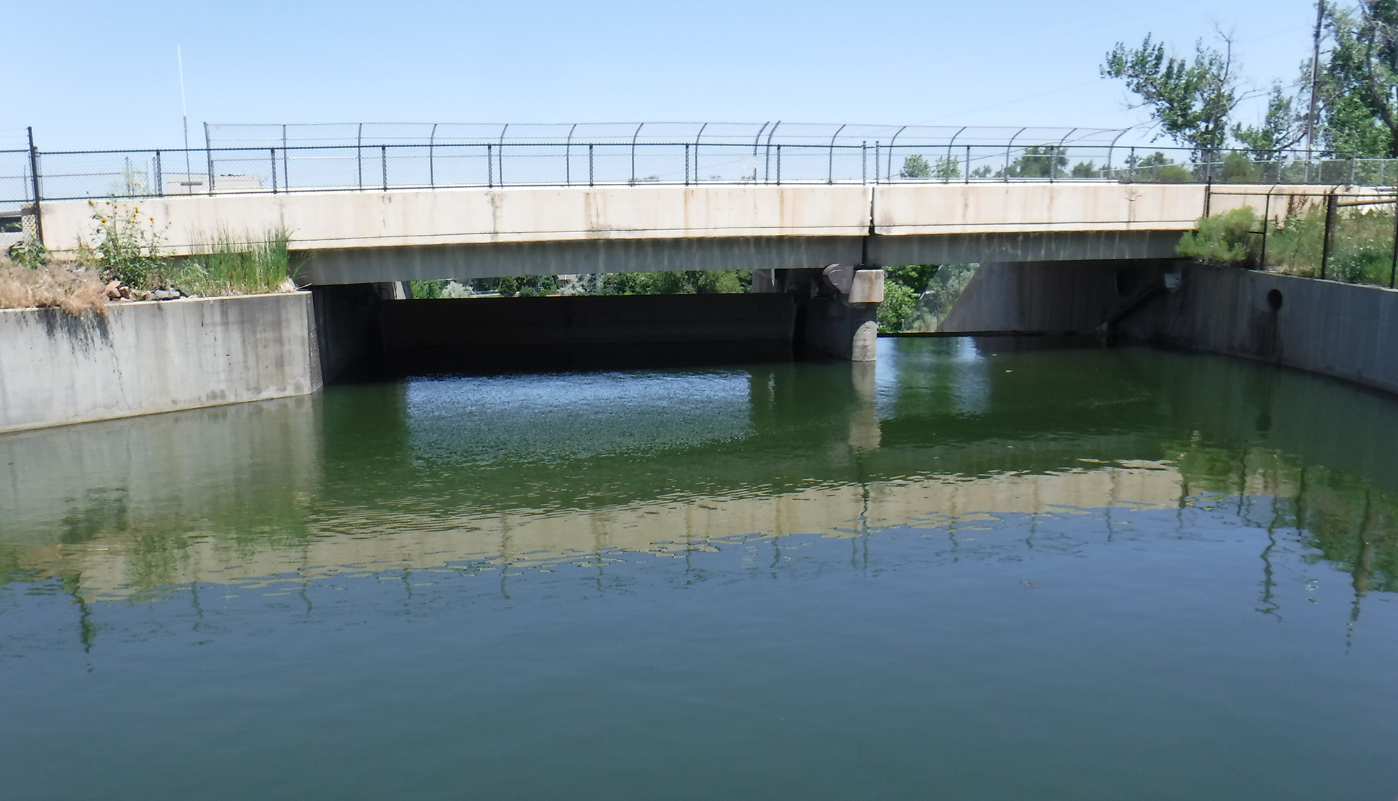 The dam on The dam on Maple Grove Reservoir