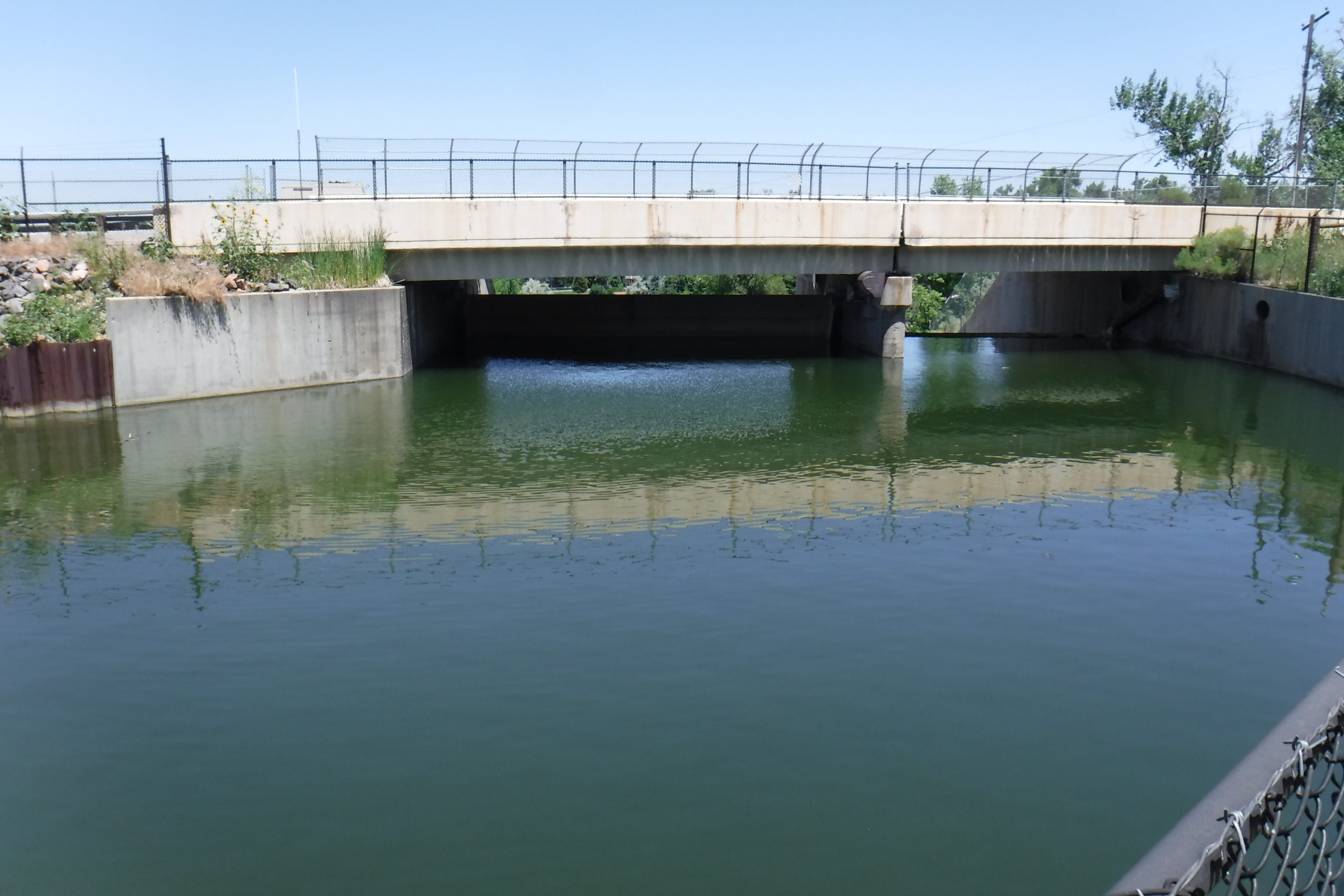 The dam on Maple Grove Reservoir